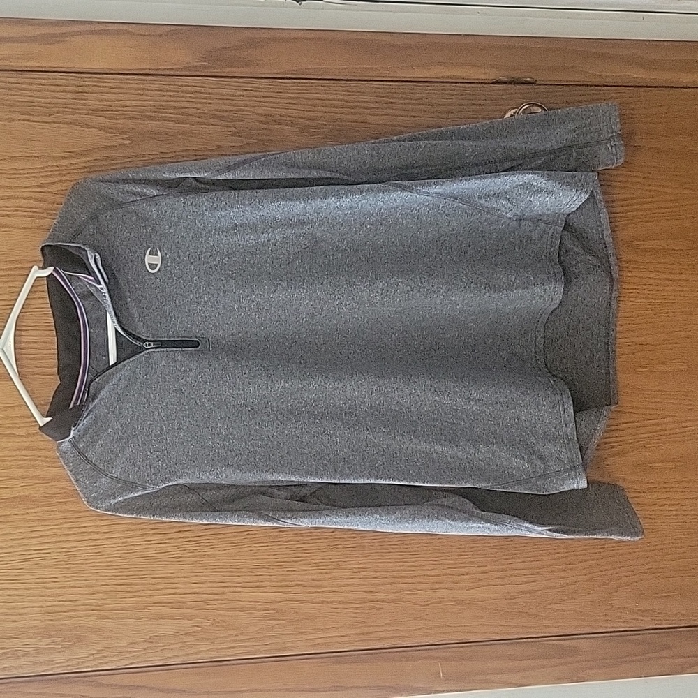 Grey, Champion, Quarter zip, athletic wear